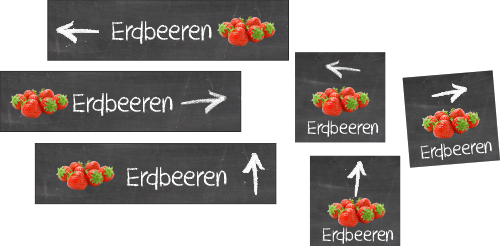 trespAgri mini-Werbetafeln Erdbeeren